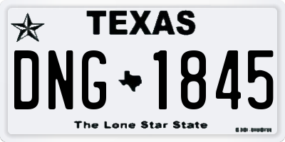 TX license plate DNG1845