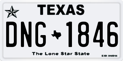 TX license plate DNG1846
