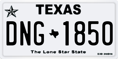 TX license plate DNG1850
