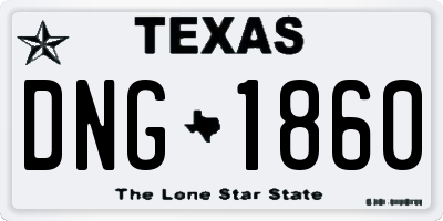 TX license plate DNG1860