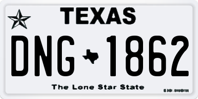 TX license plate DNG1862