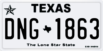 TX license plate DNG1863