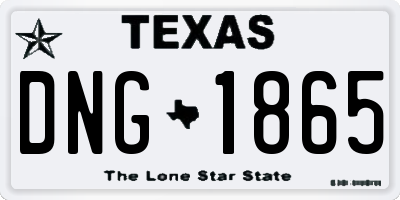 TX license plate DNG1865
