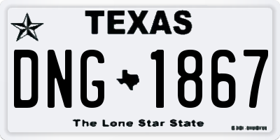 TX license plate DNG1867