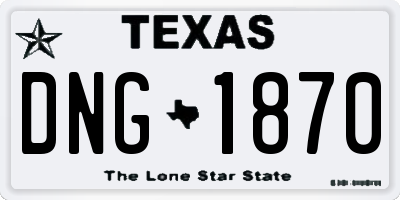 TX license plate DNG1870