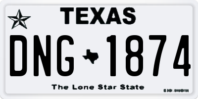 TX license plate DNG1874