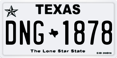 TX license plate DNG1878
