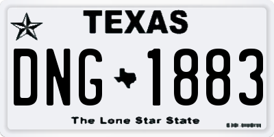 TX license plate DNG1883