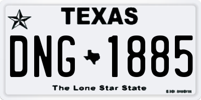 TX license plate DNG1885