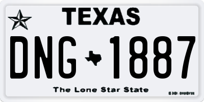 TX license plate DNG1887