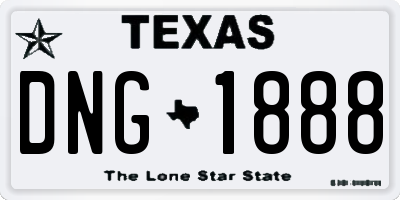 TX license plate DNG1888