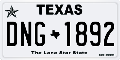 TX license plate DNG1892