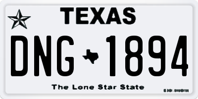 TX license plate DNG1894