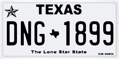 TX license plate DNG1899