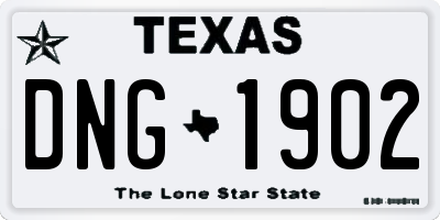 TX license plate DNG1902