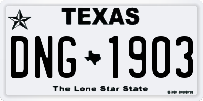 TX license plate DNG1903
