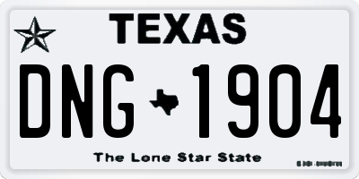 TX license plate DNG1904