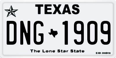 TX license plate DNG1909