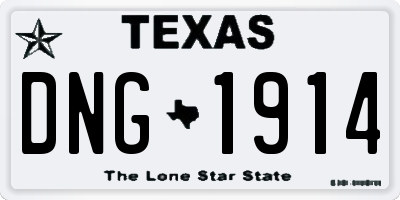 TX license plate DNG1914