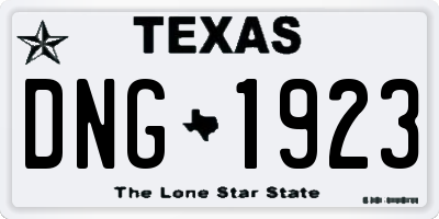 TX license plate DNG1923