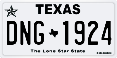 TX license plate DNG1924