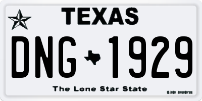 TX license plate DNG1929