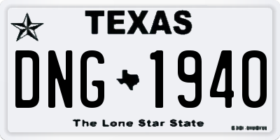 TX license plate DNG1940