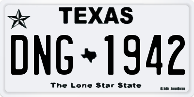 TX license plate DNG1942