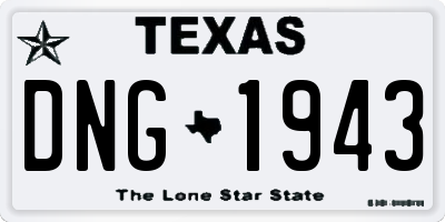 TX license plate DNG1943