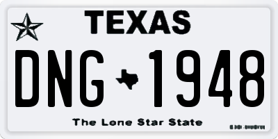 TX license plate DNG1948
