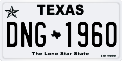TX license plate DNG1960