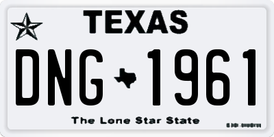 TX license plate DNG1961