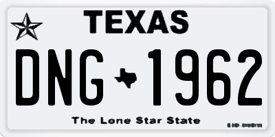 TX license plate DNG1962