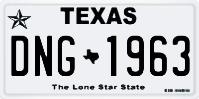 TX license plate DNG1963