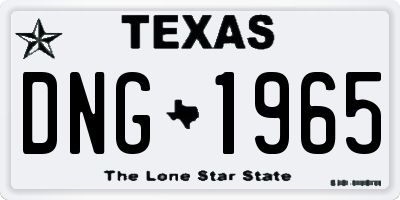TX license plate DNG1965