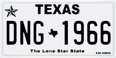TX license plate DNG1966