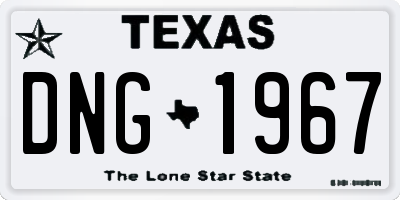 TX license plate DNG1967