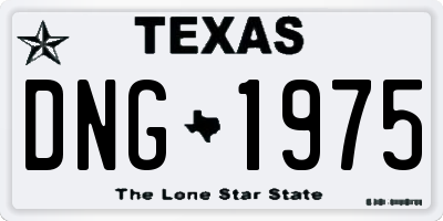 TX license plate DNG1975