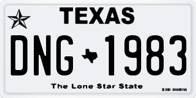 TX license plate DNG1983