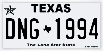 TX license plate DNG1994