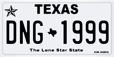 TX license plate DNG1999