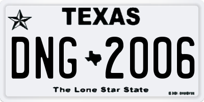 TX license plate DNG2006