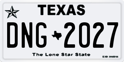 TX license plate DNG2027