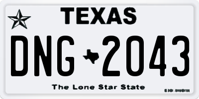 TX license plate DNG2043