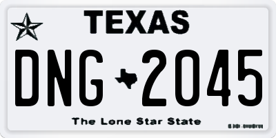 TX license plate DNG2045