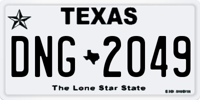 TX license plate DNG2049