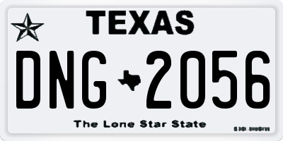 TX license plate DNG2056