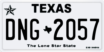 TX license plate DNG2057