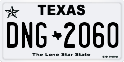 TX license plate DNG2060