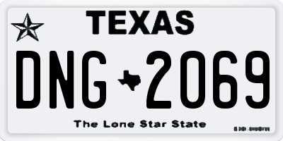 TX license plate DNG2069